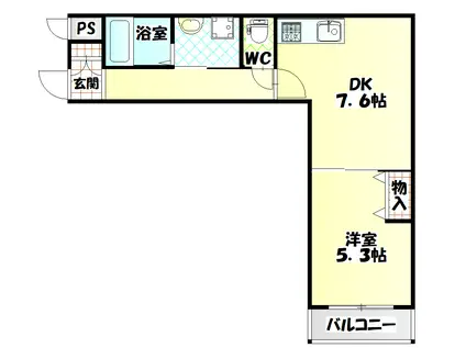 ガゼルノア加島I(1DK/1階)の間取り写真