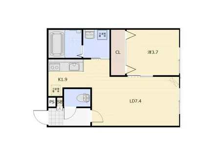 クラシック シロイシ(1LDK/2階)の間取り写真