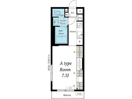 リブリ・ト―カク SAITAMA(1K/1階)の間取り写真