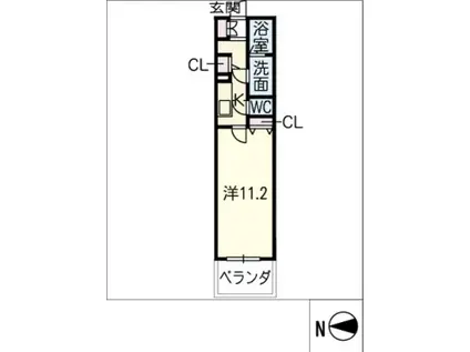 キャッスル常滑(1K/3階)の間取り写真
