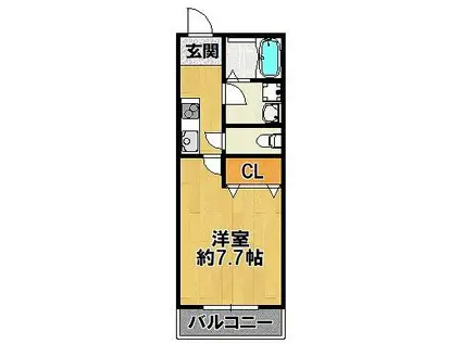 ウイングコート(1K/3階)の間取り写真