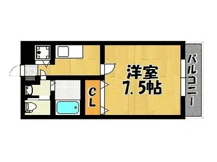 リード桜坂(1K/3階)の間取り写真