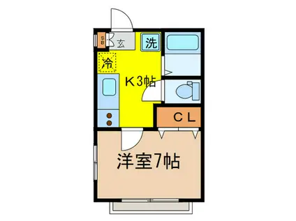 クリーンハウス(1K/1階)の間取り写真