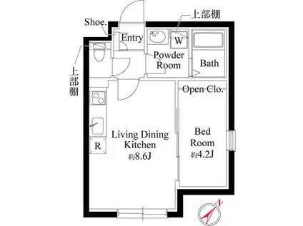 CASA PIAZZA 東池袋(1LDK/1階)の間取り写真