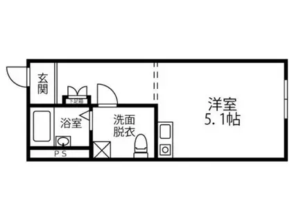 MIISA HOSHIKAWA(ワンルーム/2階)の間取り写真