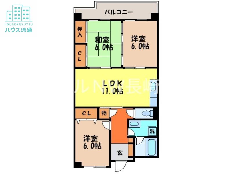 エクセレンス下屋敷II(3LDK/3階)の間取り写真