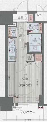 プレサンス三ノ宮駅前プライムタイム(1K/8階)の間取り写真