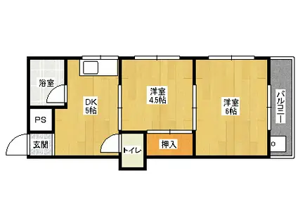 ニコーホワイトハイツ(2DK/3階)の間取り写真