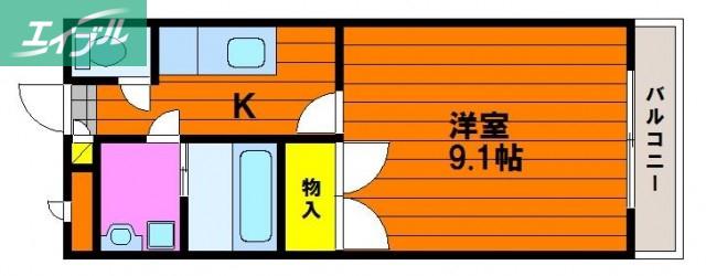 パティオ西島田(1K/2階)の間取り写真