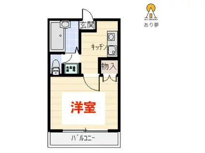 ウインビュ本牧(1K/1階)の間取り写真