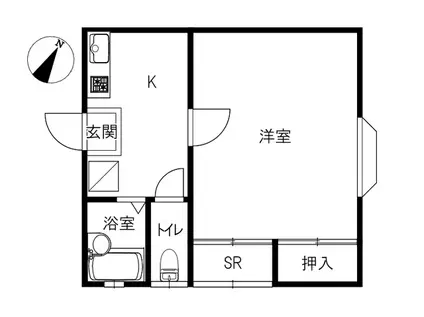 メゾンジュネス(1K/2階)の間取り写真