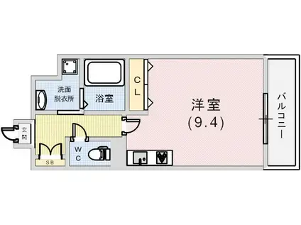 サンクラッソ三ノ宮加納町(ワンルーム/7階)の間取り写真