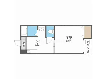 サンパークIII(1DK/2階)の間取り写真