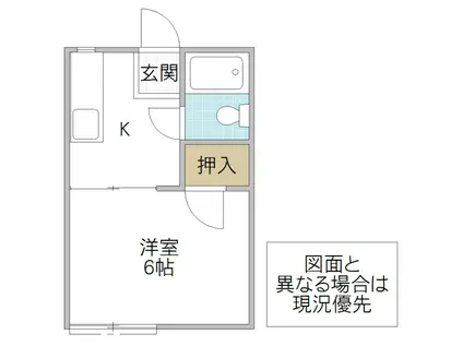 パレスYURI(1K/1階)の間取り写真