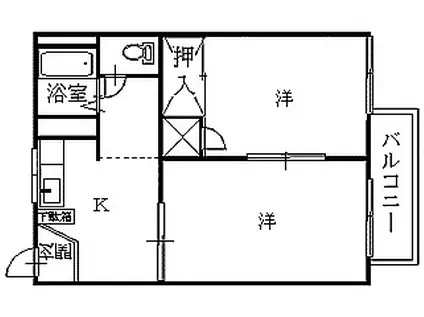 プロムナード(2K/1階)の間取り写真