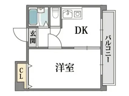 グランドール長堀(1DK/7階)の間取り写真