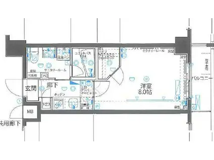 ステージファースト錦糸町アジールコート(1K/4階)の間取り写真