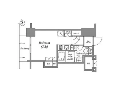 CORVAL大森(ワンルーム/2階)の間取り写真