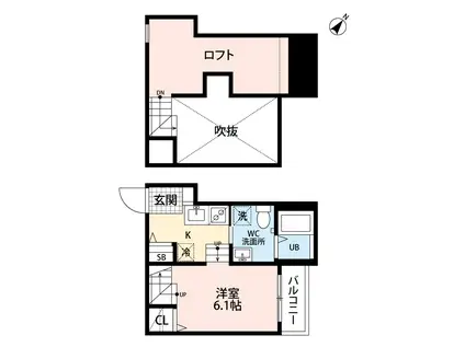 WACCI井尻(ワンルーム/1階)の間取り写真