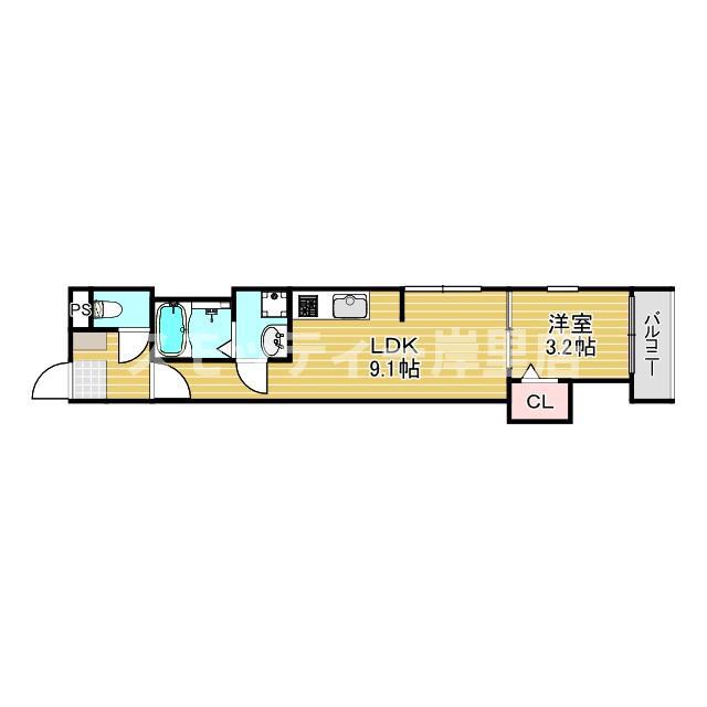 HAQ TERRACE(1LDK/1階)の間取り写真