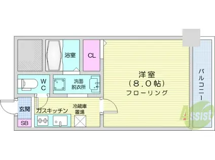 サンシャインステージ壱番館(1K/3階)の間取り写真