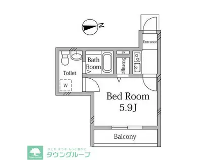 MQUARTO箭弓町(1K/1階)の間取り写真