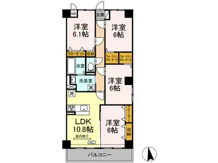グランヴェールにしすな(4LDK/2階)の間取り写真