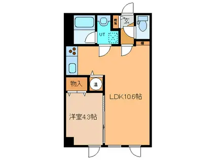 DOUZE1212(1LDK/3階)の間取り写真