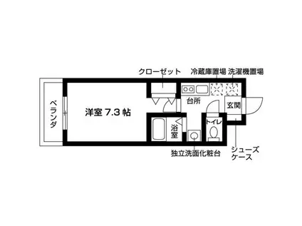 ル・レーヴ向山 II(1K/4階)の間取り写真