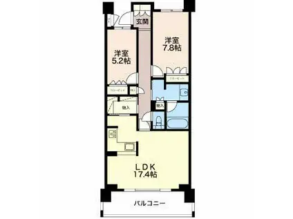 プライムメゾン富士見台(2LDK/4階)の間取り写真