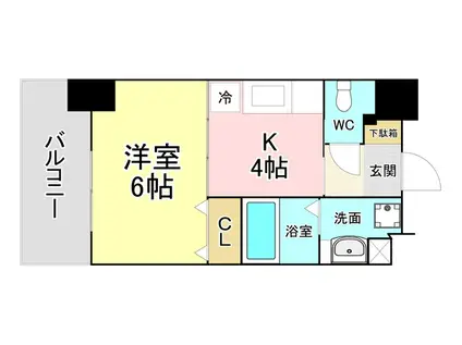 フェルト127(1K/10階)の間取り写真