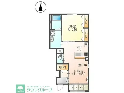 ヴィラージュ壱番館(1LDK/1階)の間取り写真