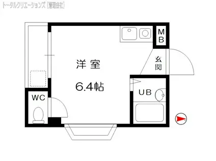 プレアール瓢箪山(ワンルーム/4階)の間取り写真