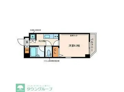 EXCELLIA 馬込(1K/2階)の間取り写真