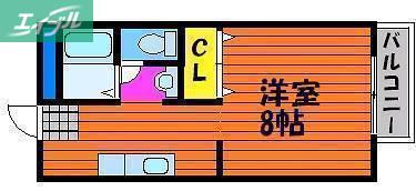 ファンコーポレーションE棟(1K/1階)の間取り写真