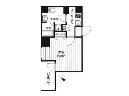 CREAL PREMIER八丁堀(1K/2階)の間取り写真