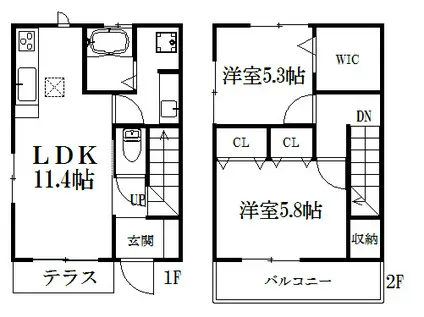 サニースポット二条A(2LDK/1階)の間取り写真