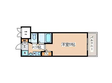 エステムコート神戸三宮山手センティール(1K/9階)の間取り写真