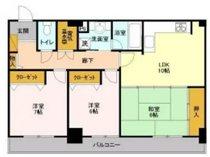 オーシャンビュー壱番館(3LDK/15階)の間取り写真