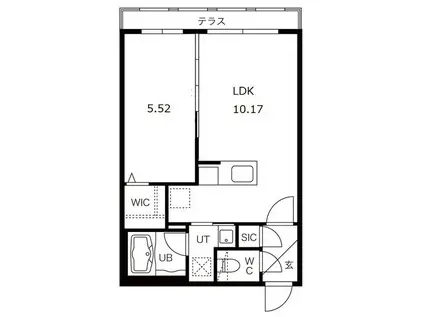 ティエラ豊平公園(1LDK/1階)の間取り写真