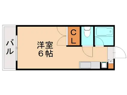 サンアベニュー須玖(ワンルーム/3階)の間取り写真