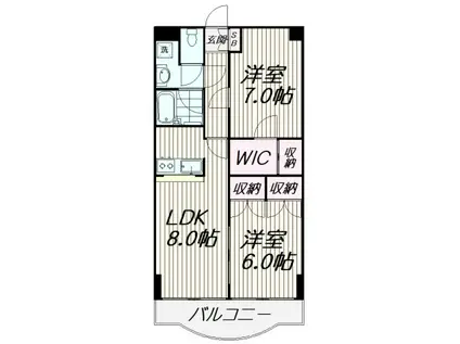 スプリングバレー(2LDK/5階)の間取り写真