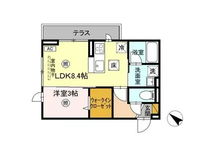シルエラ ロゼ(1LDK/1階)の間取り写真