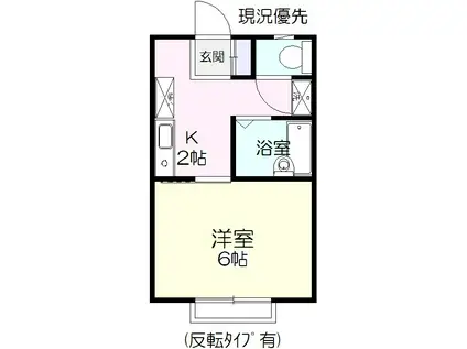 しゃらの木(1K/2階)の間取り写真