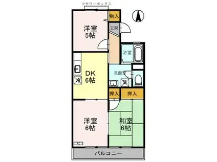 セジュール彩(3DK/2階)の間取り写真