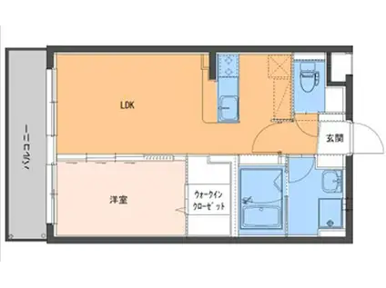 サンハイツアイタウン天辰A棟(1LDK/3階)の間取り写真