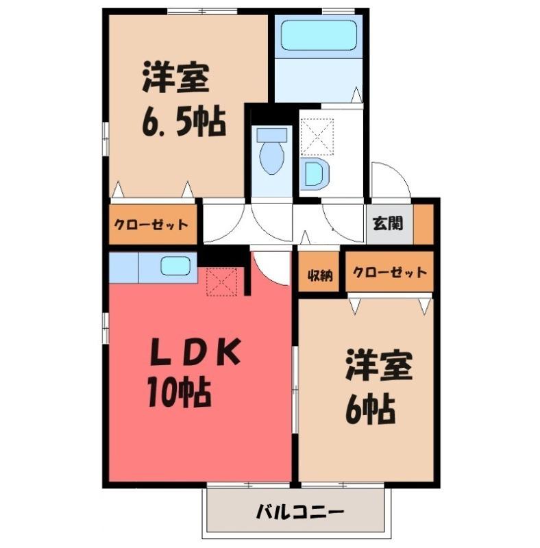クレマチスA(2LDK/2階)の間取り写真