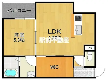 T-REGNOうきは(1LDK/1階)の間取り写真