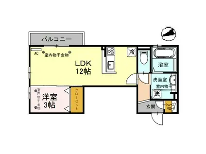 WIT NINE(1LDK/3階)の間取り写真