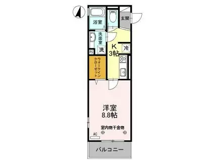 エミネンスIII(1K/2階)の間取り写真